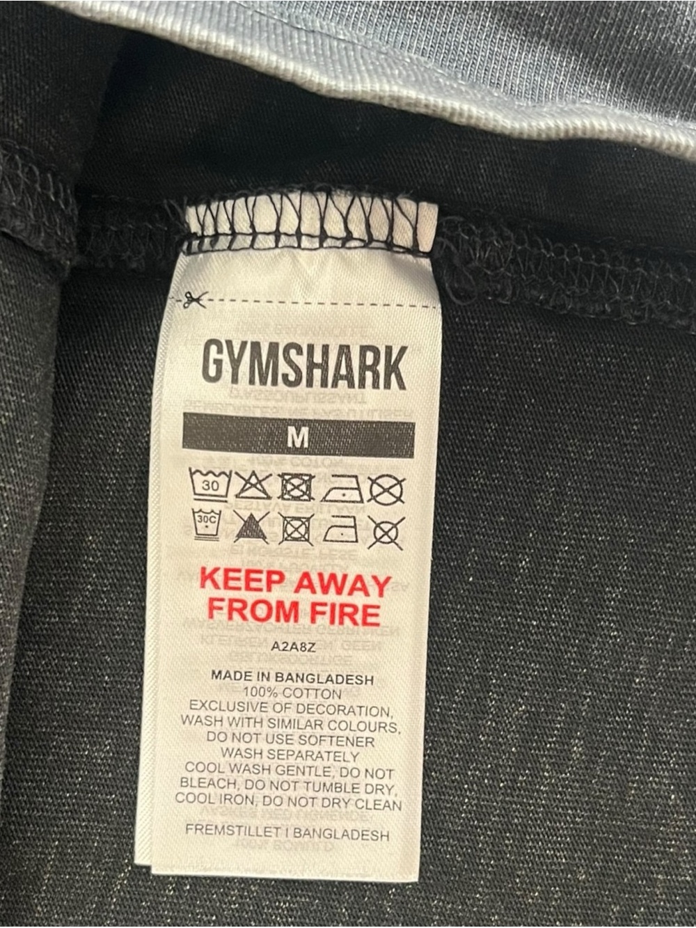 Gymshark Tank Top Mens Medium Power Stringer Workout Acid Wash Black Sleeveless - Picture 8 of 8
